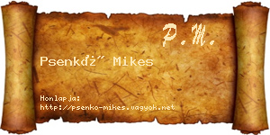 Psenkó Mikes névjegykártya